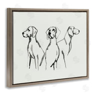 Grace Popp | Trio of Dogs Minimal Black Grey Pet Sketch