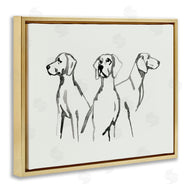 Grace Popp | Trio of Dogs Minimal Black Grey Pet Sketch