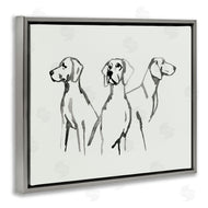 Grace Popp | Trio of Dogs Minimal Black Grey Pet Sketch