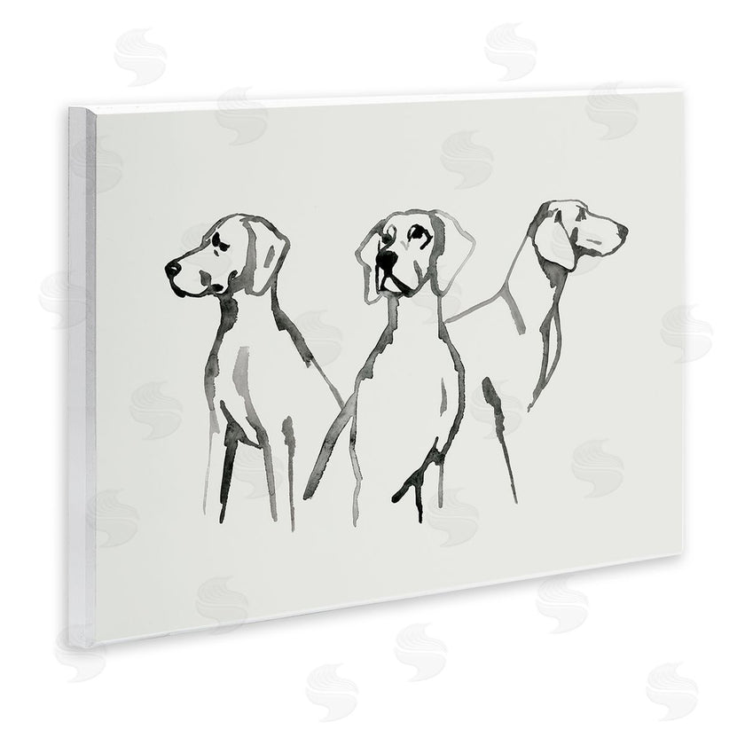 Grace Popp | Trio of Dogs Minimal Black Grey Pet Sketch