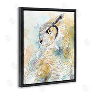 Annie Warren | Owl Side Eye Portrait Woodland Bird Watercolor