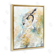 Annie Warren | Owl Side Eye Portrait Woodland Bird Watercolor