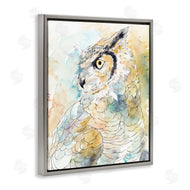 Annie Warren | Owl Side Eye Portrait Woodland Bird Watercolor