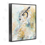 Annie Warren | Owl Side Eye Portrait Woodland Bird Watercolor