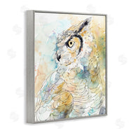Annie Warren | Owl Side Eye Portrait Woodland Bird Watercolor