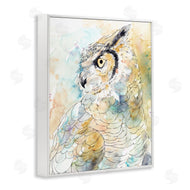 Annie Warren | Owl Side Eye Portrait Woodland Bird Watercolor