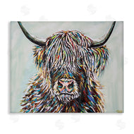 Carolee Vitaletti | Country Cattle Wooly Highland Portrait Rainbow Hair