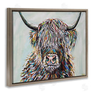 Carolee Vitaletti | Country Cattle Wooly Highland Portrait Rainbow Hair