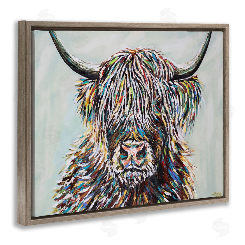 Carolee Vitaletti | Country Cattle Wooly Highland Portrait Rainbow Hair