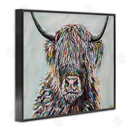 Carolee Vitaletti | Country Cattle Wooly Highland Portrait Rainbow Hair