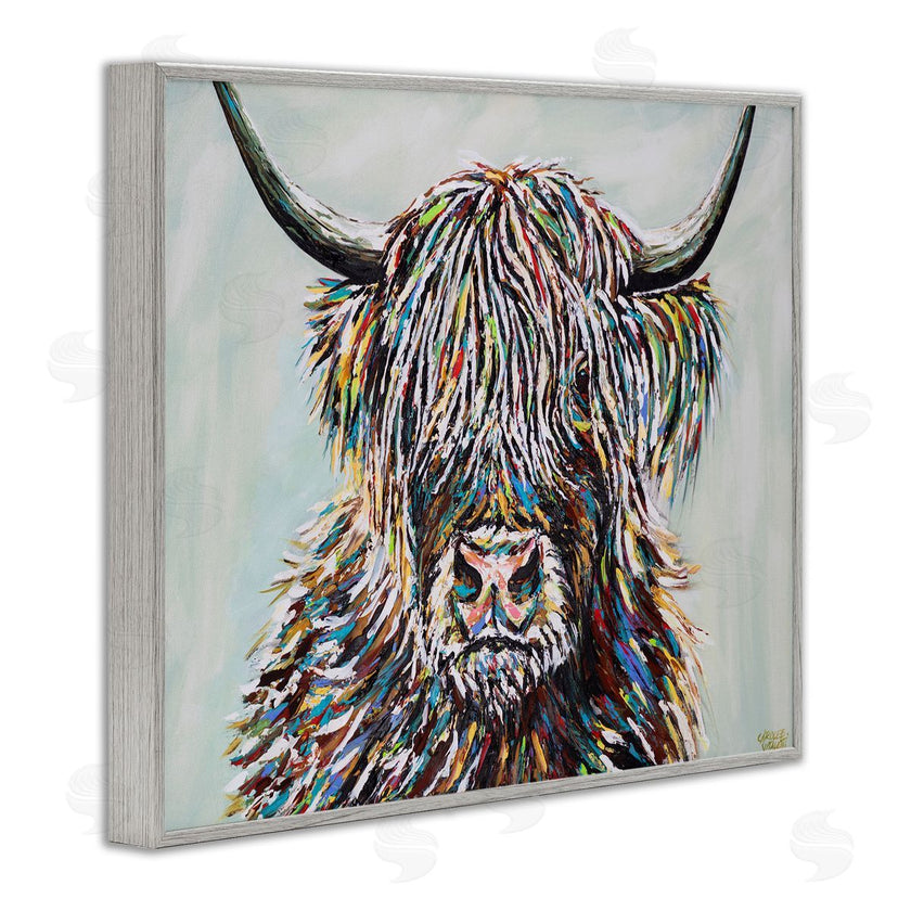 Carolee Vitaletti | Country Cattle Wooly Highland Portrait Rainbow Hair