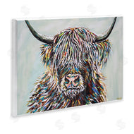 Carolee Vitaletti | Country Cattle Wooly Highland Portrait Rainbow Hair