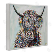 Carolee Vitaletti | Country Cattle Wooly Highland Portrait Rainbow Hair