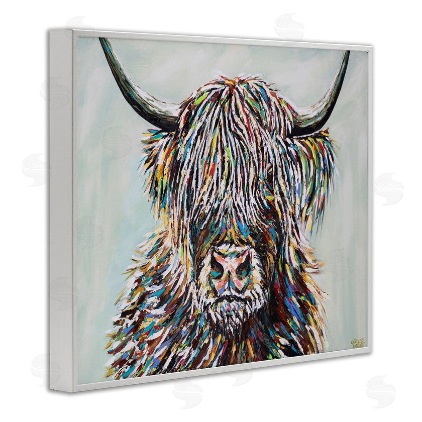 Carolee Vitaletti | Country Cattle Wooly Highland Portrait Rainbow Hair