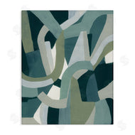 June Erica Vess | Abstract Jigsaw Shapes Layered Green Limestone
