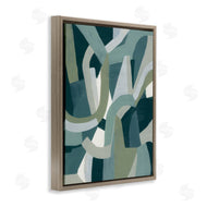 June Erica Vess | Abstract Jigsaw Shapes Layered Green Limestone