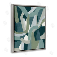 June Erica Vess | Abstract Jigsaw Shapes Layered Green Limestone