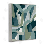 June Erica Vess | Abstract Jigsaw Shapes Layered Green Limestone