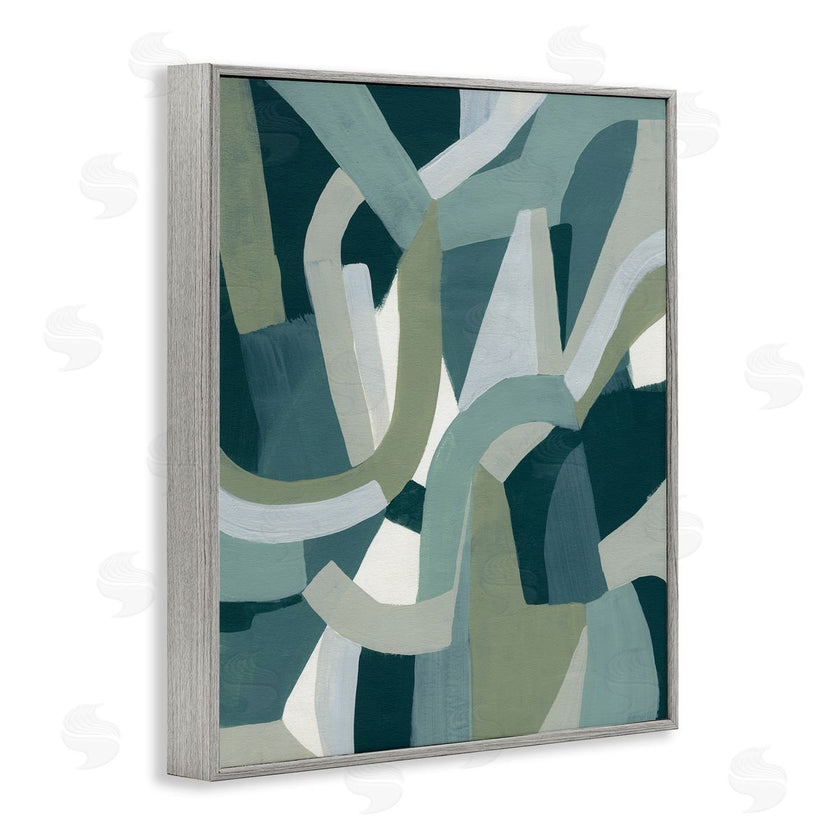 June Erica Vess | Abstract Jigsaw Shapes Layered Green Limestone