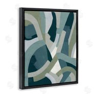 June Erica Vess | Layered Curved Shapes Abstract Green Limestone