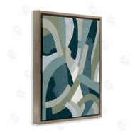 June Erica Vess | Layered Curved Shapes Abstract Green Limestone