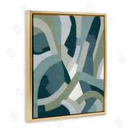 June Erica Vess | Layered Curved Shapes Abstract Green Limestone