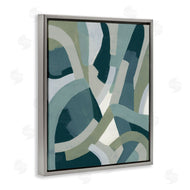 June Erica Vess | Layered Curved Shapes Abstract Green Limestone