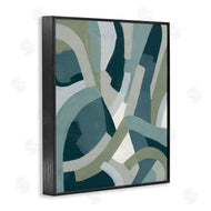 June Erica Vess | Layered Curved Shapes Abstract Green Limestone