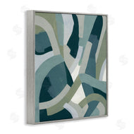 June Erica Vess | Layered Curved Shapes Abstract Green Limestone