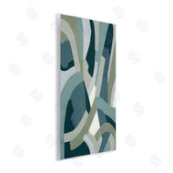 June Erica Vess | Layered Curved Shapes Abstract Green Limestone