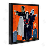 Grace Popp | Halloween Graveyard Monsters Vibrant Orange Pop