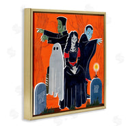 Grace Popp | Halloween Graveyard Monsters Vibrant Orange Pop