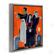 Grace Popp | Halloween Graveyard Monsters Vibrant Orange Pop