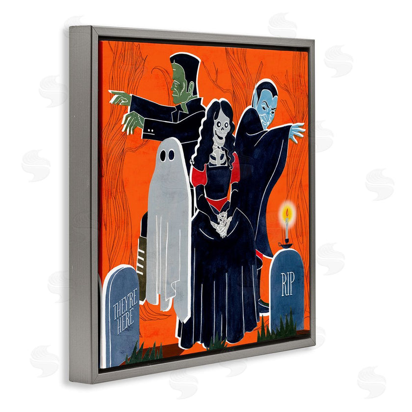 Grace Popp | Halloween Graveyard Monsters Vibrant Orange Pop