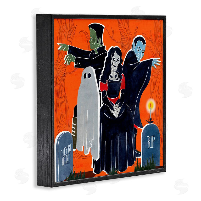 Grace Popp | Halloween Graveyard Monsters Vibrant Orange Pop