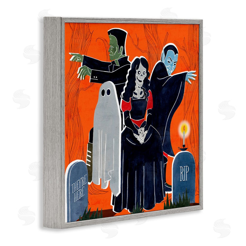 Grace Popp | Halloween Graveyard Monsters Vibrant Orange Pop