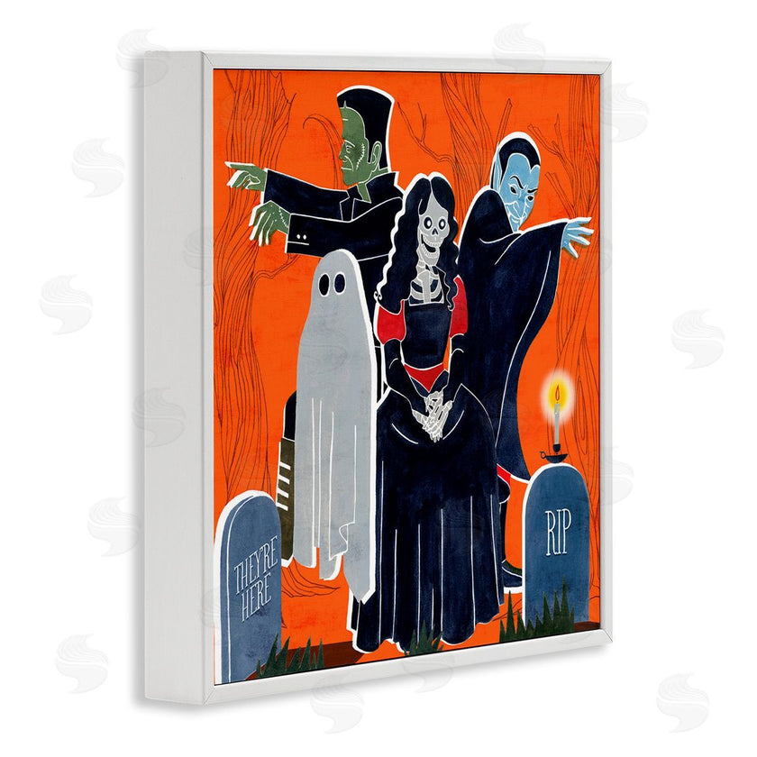 Grace Popp | Halloween Graveyard Monsters Vibrant Orange Pop