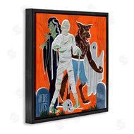 Grace Popp | Spooky Halloween Monsters Orange Graveyard Ghost