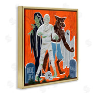 Grace Popp | Spooky Halloween Monsters Orange Graveyard Ghost