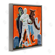 Grace Popp | Spooky Halloween Monsters Orange Graveyard Ghost