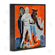 Grace Popp | Spooky Halloween Monsters Orange Graveyard Ghost