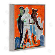 Grace Popp | Spooky Halloween Monsters Orange Graveyard Ghost