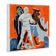 Grace Popp | Spooky Halloween Monsters Orange Graveyard Ghost