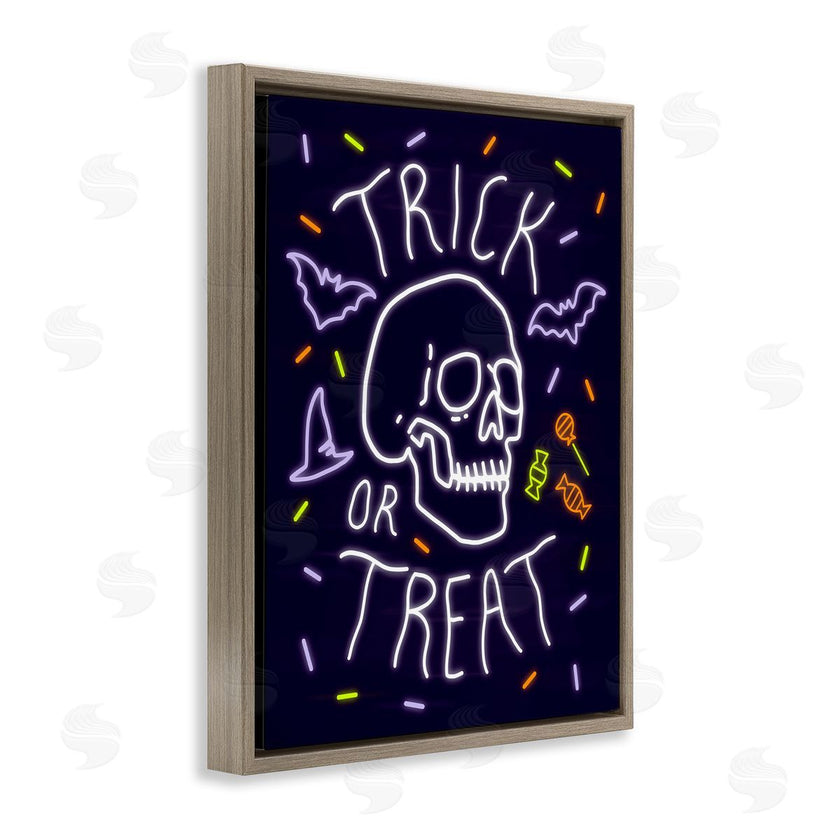 Victoria Barnes | Trick or Treat Halloween Phrase Spooky Skeleton