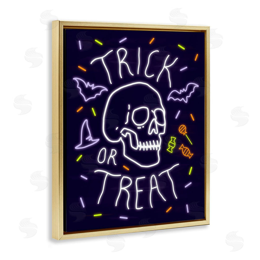 Victoria Barnes | Trick or Treat Halloween Phrase Spooky Skeleton