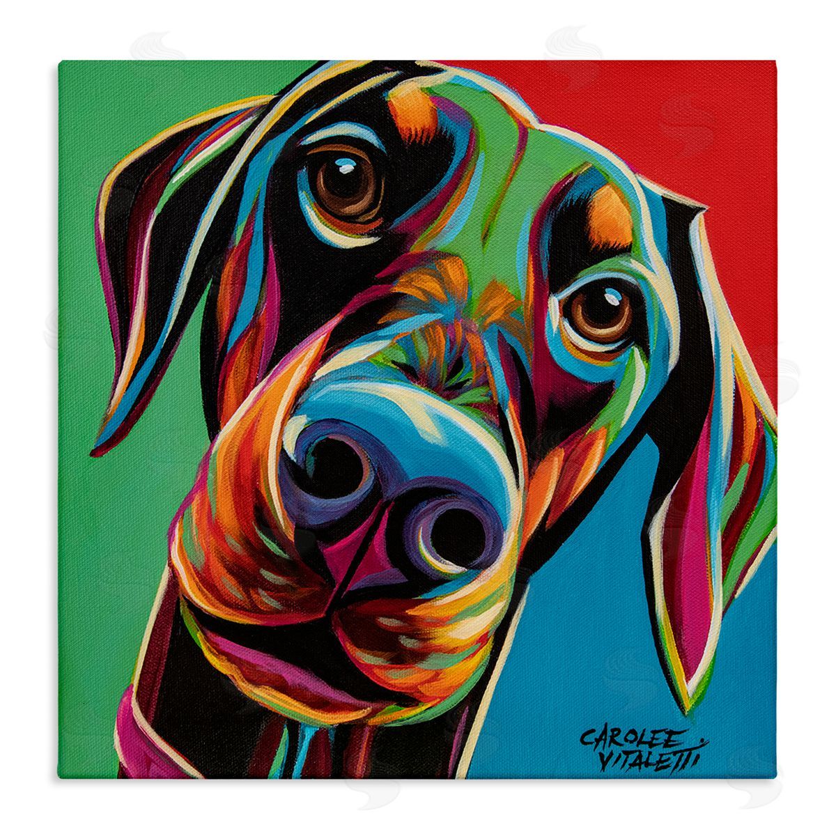 Carolee Vitaletti Chroma Pop Puppy Labrador Dog Nose Canvas Wall Art