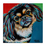 Carolee Vitaletti | Spaniel Dog Portrait Chroma Pop Red Yellow Green