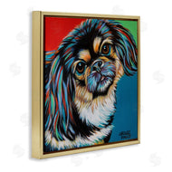 Carolee Vitaletti | Spaniel Dog Portrait Chroma Pop Red Yellow Green