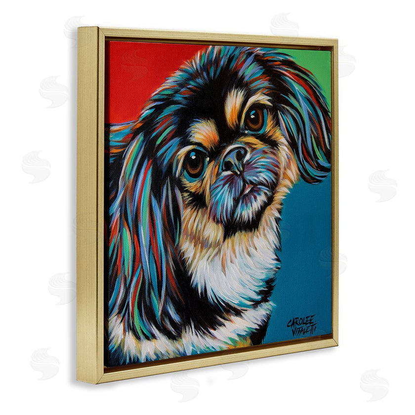 Carolee Vitaletti | Spaniel Dog Portrait Chroma Pop Red Yellow Green