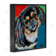 Carolee Vitaletti | Spaniel Dog Portrait Chroma Pop Red Yellow Green